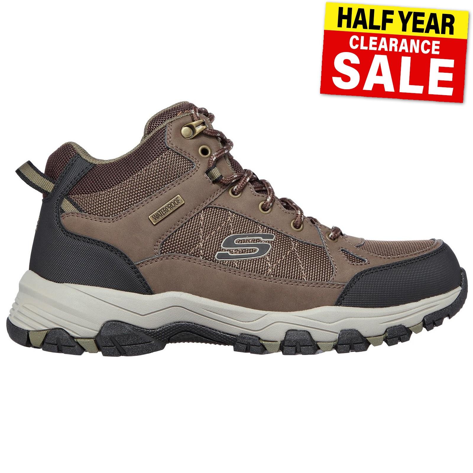 Skechers Selmen Melano Mens MEMORY FOAM Trail Hiking Walking Terrain Boots Brown