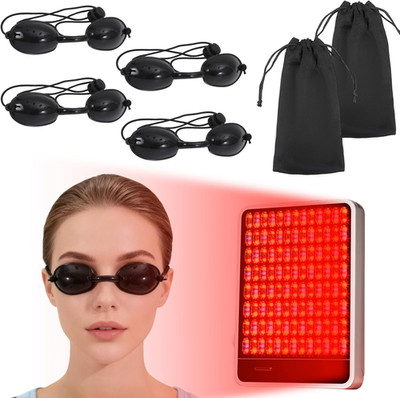 4 PCS Red Light Therapy Glasses, Half - Clear Eyes Protection for Tanning Bed Go