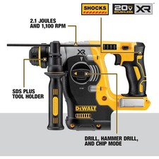 DEWALT 20V MAX SDS Rotary Hammer Drill, Cordless, 3 Application Modes,  DCH273B