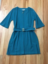 ST JOHN collection teal blue long jacket size 2