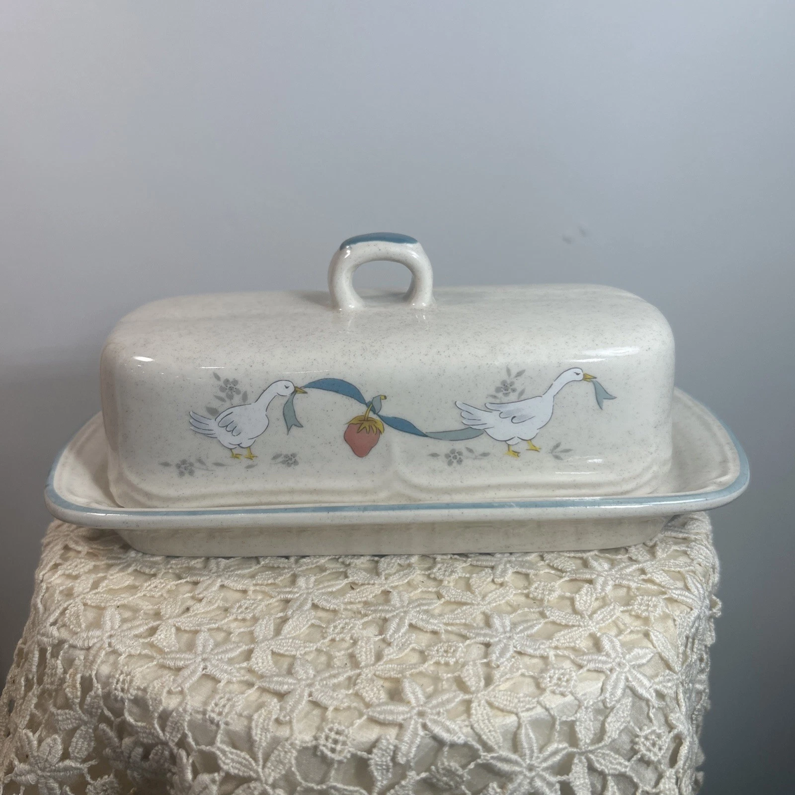 International China Co Vintage Marmalade Geese Covered Butter Dish Lid Farmhouse
Opens in a new wind