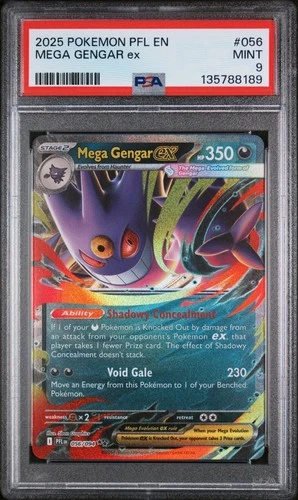 2025 POKEMON PFL EN-PHANTASMAL FLAMES #056 MEGA GENGAR EX PSA 9