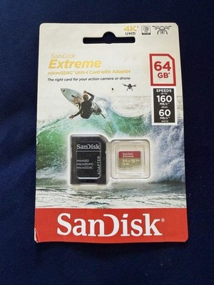 SanDisk 64GB Extreme Micro SDHC Speicherkarte UHS-1 U3 4K 160MB/s mit Adapter