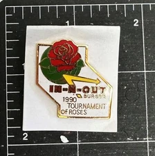 Great In-N-Out Burger Tournament of Roses Rose Parade Rose Bowl Pin 1990
