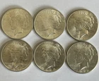 6 COIN LOT! PEACE Silver Dollars 1927 1925 1924 1923 1922 + 1922 S UNCIRCULATED