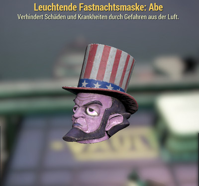 Fallout76 PC Item- Leuchtende Fastnachtsmaske: Abe