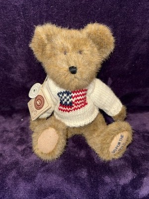 Boyds Chance Fungold Brown Plush Bear with Sweater and Tag Handmade