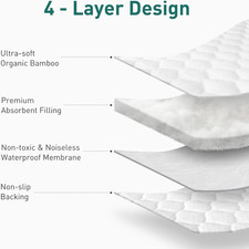Organic Quilted Thicker Baby Changing Pad Liners 3 Pack Waterproof Soft Warm On