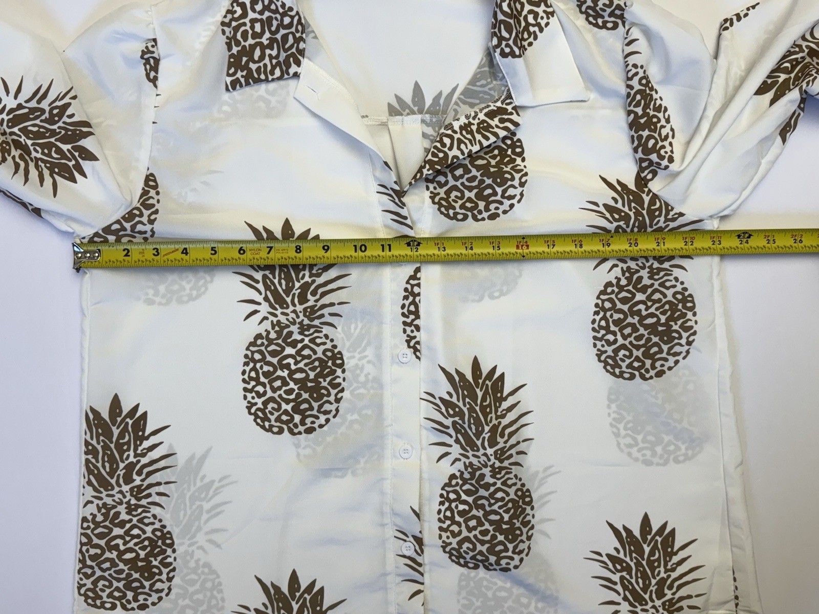 Women’s Pineapple Print Lightweight Button Up Blo… - image 5