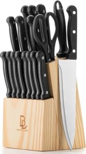 Knife Set, 15-Piece Kitchen Knife Set with Block Wooden German Stainless Steel