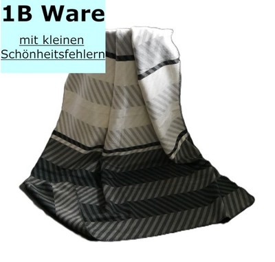 Kuscheldecke 150x200 cm Baumwolle Dralon Biederlack Wohndecke Streifen grau 1b