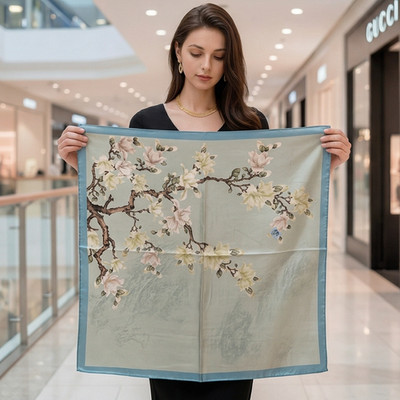 Seidentuch Halstuch grün Van Gogh Urlaub Bandana Strandtuch 70x70 Damen