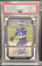 2021 Panini Playoff Josh Allen Game Day Signatures Auto /15 PSA/AUTO 10 POP 1 