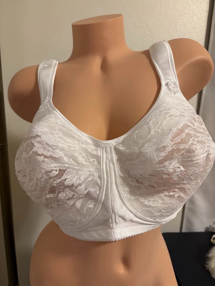 Sujetador inalámbrico de encaje 4 piezas Comfort Choice para mujer talla grande fácil potenciador 42DD Foto 4 de 4