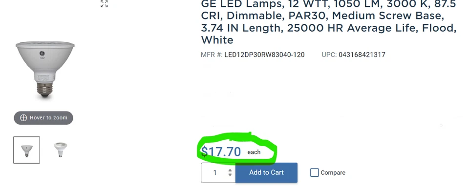 6pk LED Reflector Flood Light Bulb 12W PAR30 E26 3000K Dimmable 1050Lm [C9S1] - Image 4 of 4