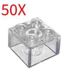 Lego Brick 2x2 Trans Clear (x50) Building Blocks Part Piece Glass Bulk Lot #3003