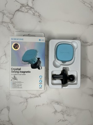 Borofone Clear Magnetic Phone Holder for Air Outlet Car Mount Air Vent Blue