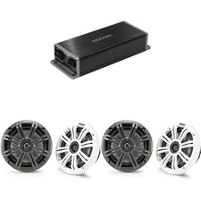 Kicker Marine KPX300.4 Powersports Amp   2 6.5" Marine Speakers 4 Ohm 