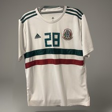 Adidas Mexico Soccer Jersey XL Medina 28 El Tri Climacool White