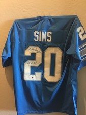 Billy Sims  autographed Jersey of the Detroit Lions, COA by AWM