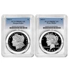 2024-S $1 Proof Morgan and Peace Silver Dollar 2pc Set PCGS PR69DCAM Blue Label