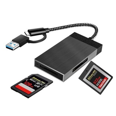CFexpress Type B and SDXC/SDHC Card Reader with USB 3.2 Gen2 10Gbps ， USB 3.0 