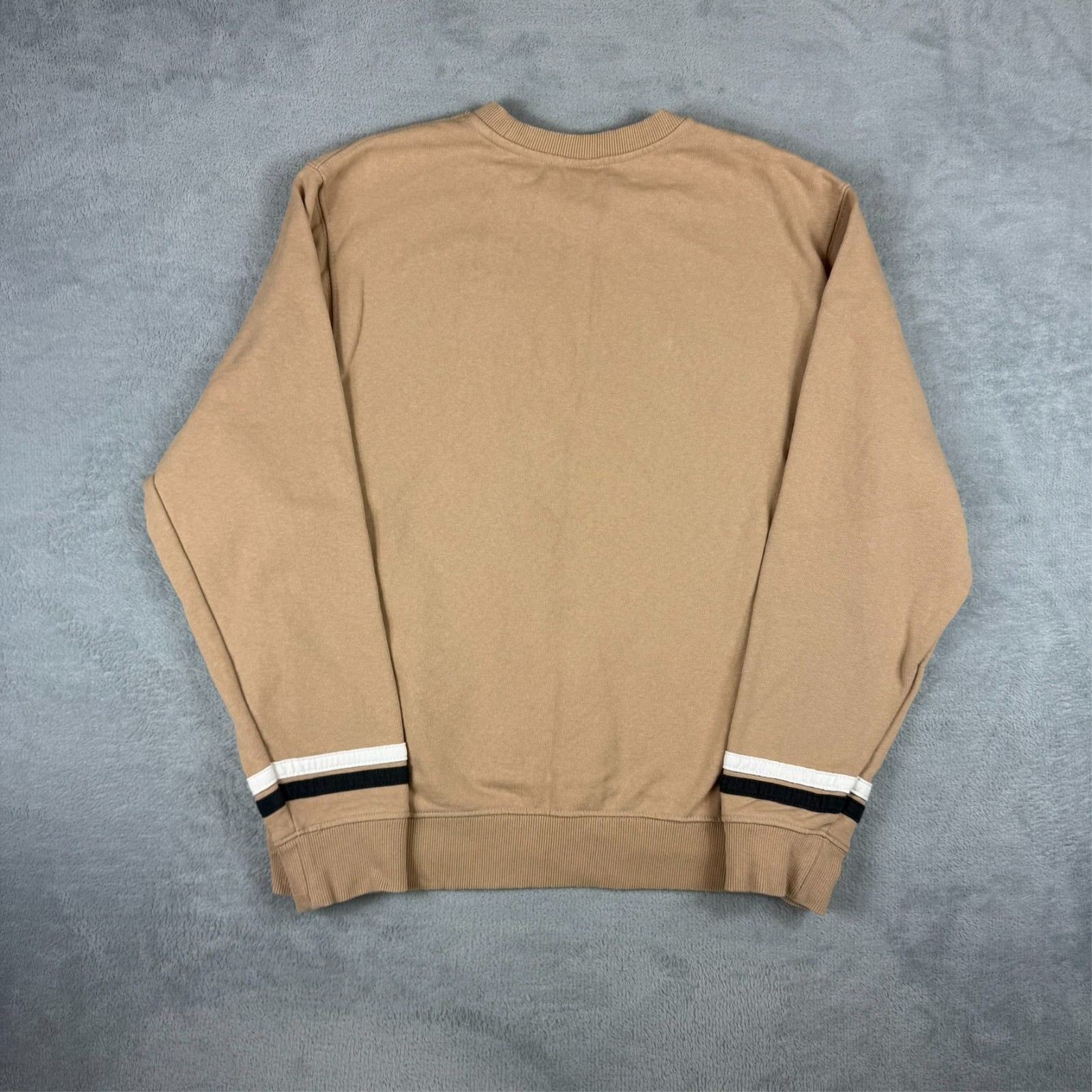 Vintage Nike Y2K Beige Tan Spellout Swoosh Collegiate Size Medium Sweatshirt image 7