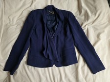 Trina TURK Detail Shawl Lapel Collar blazer Sz 4 Navy Blue Nwt