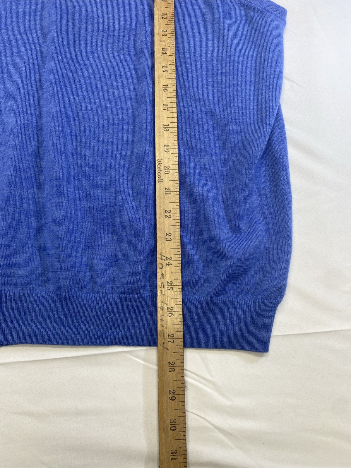 Brooks Brothers Extra Fine Italian Merino Wool V-Neck Sweater Vest Blue Men's XL thumbnail 3