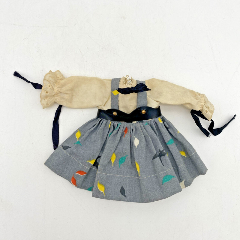 Vogue Doll Ginny 1950s Tiny Miss #44 Dress Only Print Bows Belt Vintage