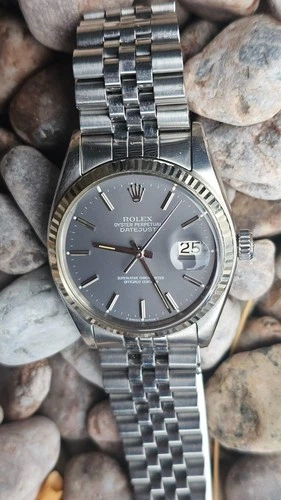 Vintage Rolex Datejust 16014 Gray Dial Men's Automatic Watch 1978