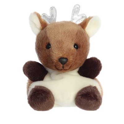 Aurora  Festive Palm Pals  Dash Reindeer  Stuffed Animal - Fun Small, Brown 