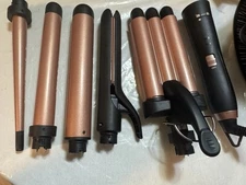 5 In 1 Curley Iron, Curley Wand Set & Flat Iron