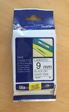 Genuine Brother P-Touch Tape - BLACK ON WHITE LAM TZe-221 / 9mm x 8m (INC VAT)