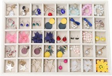 Versatile Jewelry Display Storage Tray with 40 Grids - Elegant and Efficient