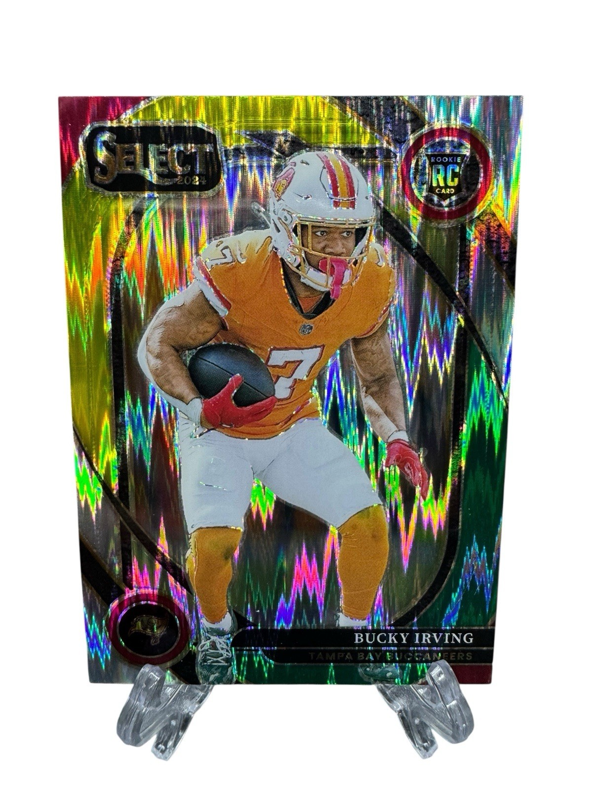 BUCKY IRVING RC: 2024 Panini Select -Club Level -Green & Yellow Shock Prizm