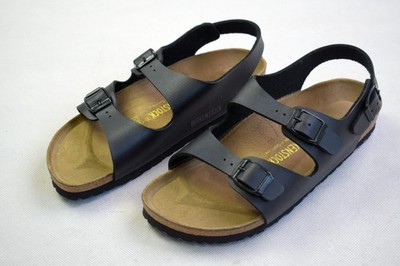 Birkenstock Milano Schuhe Sandalen Slides Leder BLK Made in Germany L8M6 39 NEU