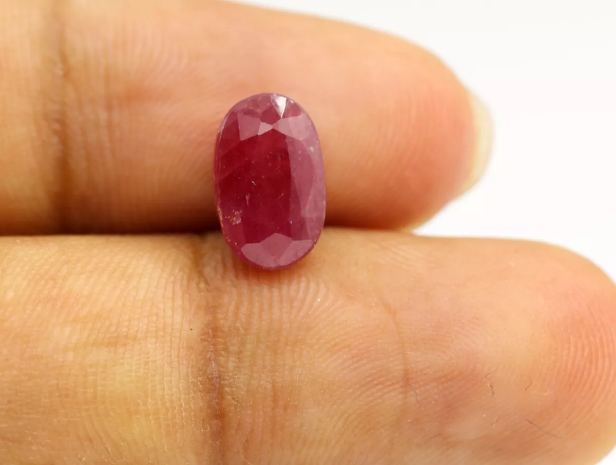 CERTIFIED 4.44 Ct Natural Ruby Dark Red Color Oval Cut Loose Gemstone African