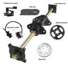 32" Rear Axle Kit Brake Wheel Hub Sprocket For ATV Quad Go Kart 110cc 125cc 150