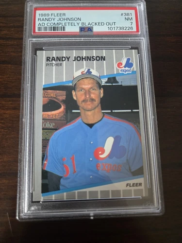 Fleer - 1989 Randy Johnson 381 Ad Completely Blacked Out PSA 7 NM FRESH GRADE!