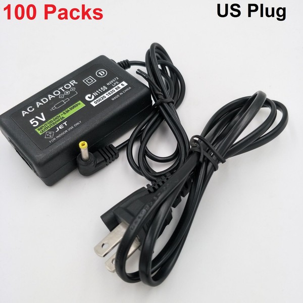 Lote 100 x Adaptador de CA Hogar Cargador Fuente de Alimentación para Sony PSP 1000 2000 3000 EE. UU. UE
