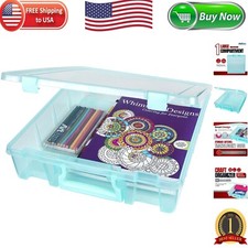 Elegant Aqua Super Satchel: Stackable Craft Organizer - 1 Compartment, Durable