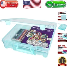 Elegant Aqua Super Satchel: Stackable Craft Organizer - 1 Compartment, Durable