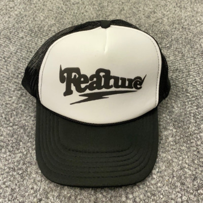 Feature Spike Trucker Hat Snap Back Black & White Mesh Otto NWT
