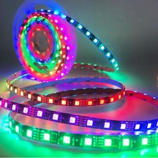 5M WS2811 5050 RGB 300 LED Strip Light Full color Addressable Black PCB DC12V US