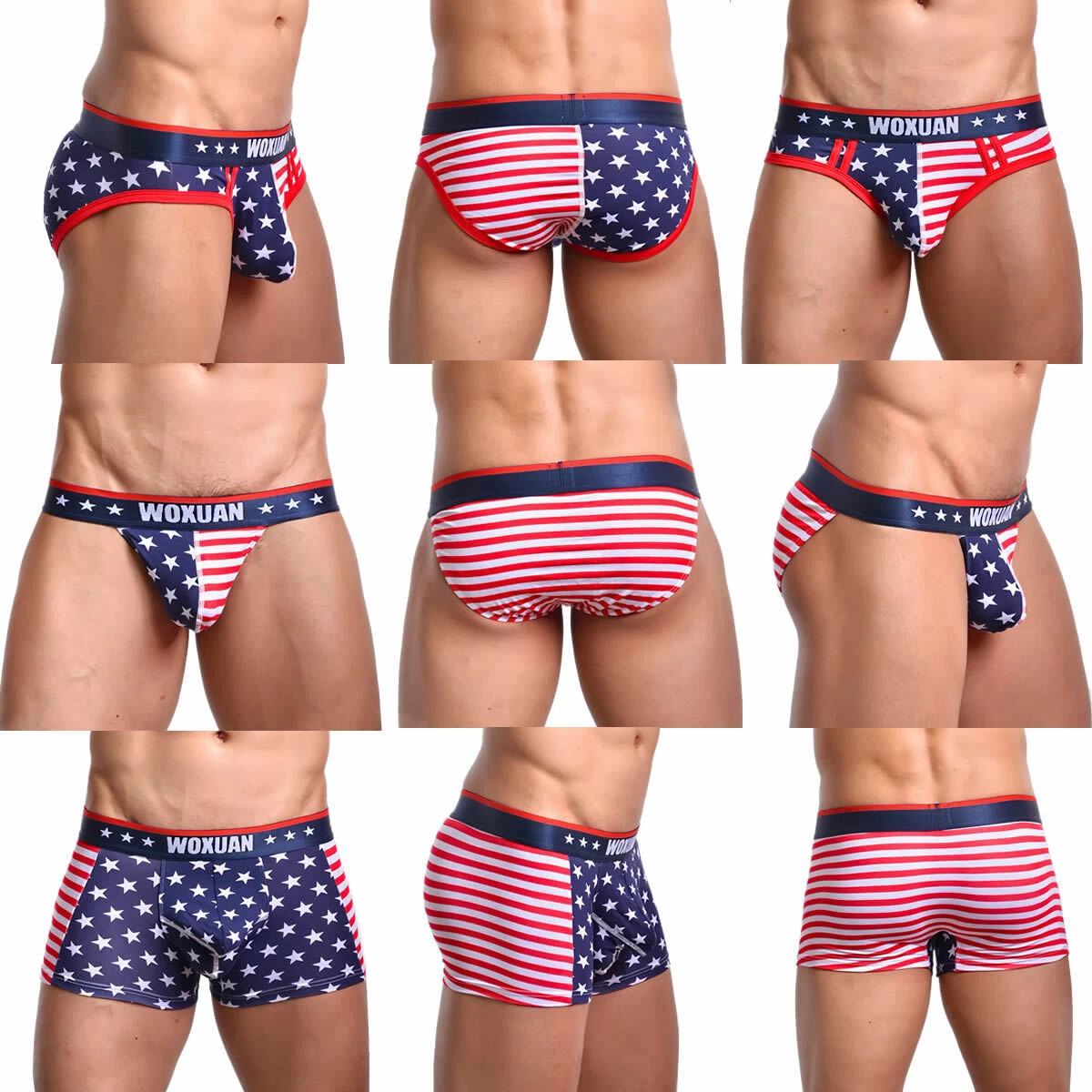 Mens USA Flag Briefs Bikini Boxer Shorts Sports Fitness Bulge Pouch  Underwear