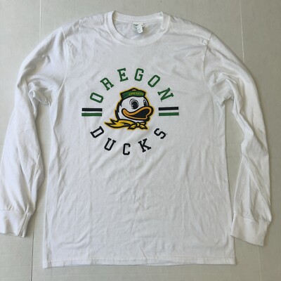 NWOT Authentic University Of Oregon DUCKS Football L/S SHIRT Medium White NCAA