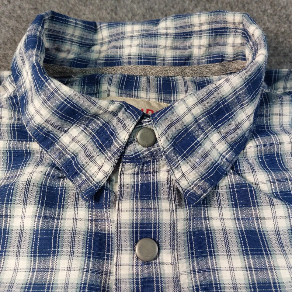 Camisa de pesca con mosca Redington botones a presión 2XL manga larga azul a cuadros diente de bar MT Foto 2 de 4