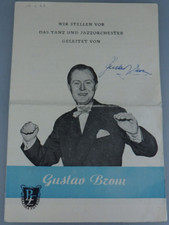 Autogramm Gustav Brom tschechischer Jazz-Bigband-Leader erteilt 1957 (100547)