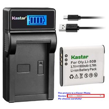 Kastar LCD Charger Battery for Olympus Li-50B LI-50C  Tough TG-610 TG-615 iHS